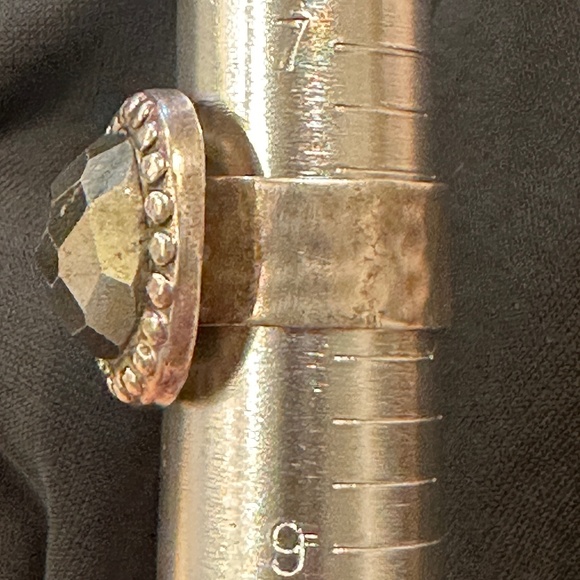Silpada Fantasy ring, thick band sterling silver w/ diamond cut pyrite, size 8. - Picture 10 of 10